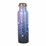 JR Handicrafts World Copper Bottle Bubble Meena Design, 1000 Ml