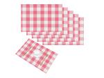 Lushomes Buffalo Checks Baby Pink Plaid Dinning Table Place Mats 13 inch x 18 inch (Pack of 6)