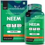 Nourish Vitals Neem Pure Herbs, 500 mg Neem Extract, Blood Purifier & For Healthy Skin, 60 Veg Capsules