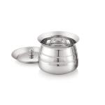 HAZEL Serving Handi with Lid | Dal Handi for Serving | Serving Handi Big with Lid | Dal Handi for Serving, 850 ml, Silver