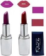OUR BEAUTY Multicolor Creamy Matte Moisturising Lipstick Ks27 (Set Of 2)