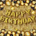 FANEX Solid Happy Birthday Foil Balloon Decoration Items (Pack of 45)