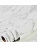 UZANIYA White Vinyl Abstract Self Adhesive Sticker (40 x 500 cm)