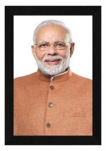 ArtX Multicolor Art Narendra Modi Wall Art Painting 19 X 13 Inchch