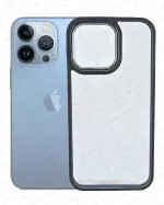 BIG WINGS Transparent Camera Metal Ring Back Cover Case Compatible with iPhone 13 Pro| Slim| Shock Proof| Soft TPU + Polycarbonate| Raised Edges| Anti-Yellow (Pack of: 1)