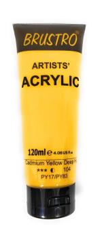 Brustro Artists Acrylic 120ml Cad Yellow Deep Hue