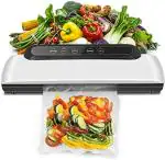 Hasthip White Vacuum Sealer, Automatic Food Sealer With Built-In Cutter And Roll Bag Storage