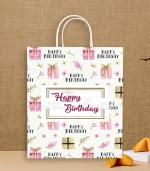 Omnipresent Pack 90 GSM Paper Happy Birthday Printed Attractive Party Gift Bags, Set of 50, Ideal for Birthday Return Gifts, Birthday Party, & Gifting on Special Occasions (Size: 11.4x9.4x4.7 inch)