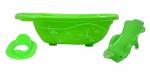 Sunbaby Green Baby Anti-Skid Bathtub, Newborn Bather Sling Chair and Infant Potty Seat (Pack of 3)