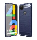 Golden Sands Carbon Fibre Back Cover Case for Google Pixel 4a, Slim Shock Proof Armor Drop Tested Case, Just Blue