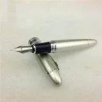 GOLD LEAF JINHAO 159 FOUNTAIN PEN SHINE SILVER MEDIUM NIB WITH CHROME TRIMS
