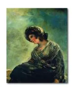 Tamatina Multicolor Amrita Sher Gil Unframed The Milkmaid Of Bordeaux Art Canvas Painting-24X20 Inch