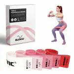 Slovic Fitness Fabric Resistance Bands | Anti-Slip Mini Loop Resistance Bands for Calisthenics | with Workout Guide for Glutes, Hip, Thigh, Arms & Leg Workout - Set of 5