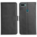 Orosky Oppo A5S Flip Cover Case | Hand Stitched | Shockpooof | Wallet Style Leather Flip Back Cover for Oppo A5S (Black)