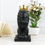 Modern Royal King Lion Statue Decor for Shelf Nordic Style Golden Crown Lion King Statues Figurine Decorations for Home Decoration White Lion Decor Best Gift for The Man
