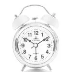 SAPPHIRE INDIA Twin Bell Alarm Clock - Night LED Light Function Upgraded Version, Chrome