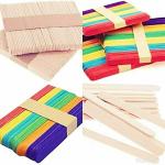 ECLET Art and Craft Multicolor Ice Cream Popsicle Sticks (Pack of 200)