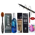 CLASSYHUDA PROFESSIONAL OVAL BRUSH, FIXER, FOUNDATION, BLENDER, LIQUID MATTE LIPSTICK & SKETCH EYELINER. COMBO [PACK OF 6]