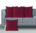 Kuber Industries Velvet Dot Printed Soft Decorative,Cushion Covers, Pillow Case For Sofa Couch Bed Chair 16x16 Inch,Pack of 4(Maroon)