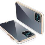 Star Craftune Electroplated Chrome Case for Vivo Y16 Soft TPU Shockproof Transparent Square Edges Bumper Back Cover Case for Vivo Y16 (White)