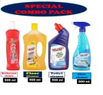 Helper Bathroom & Floor cleaner Combo Pack -500ml Each , bathroom cleaner / floor cleaner / toilet cleaner / glass cleaner / pack of 4 , 50ml each