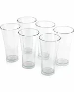 Opce Unbreakable Clear Plastic Glass Set 250 ml (Pack of 6)