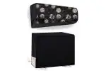 The Furnishing Tree LG PS-Q19YNZE 1.5 Ton Black Analog Pattern PVC Indoor and Outdoor Split AC Cover Set (25.4 x 104.14 x 34.29 cm) (Black_No114)