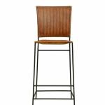 The Furniture Studio Handcrafted Leather bar stool - Tan (20x23x22)inch
