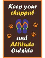Craft Qila Keep Chappal Funny Dialogue Poster for Girls and Boys Room Multicolor Size: 13 x 19 inch