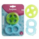 baybee Blue/ Green Natural BPA-Free Silicon Teether for Babies, Non-Toxic Food Grade