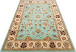 Rugspiration Persian Design Collection Mint Blended Wool Hand Tufted Carpet For Living Room-Bedroom And Hall, 5 X 8 Ft