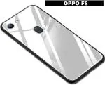 Zybux Oppo F5 White Glass and Silicon Mobile Back Cover