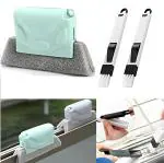 VMITRA Double Combo Of Window Groove Frame Cleaning Brush& Dust Cleaning Brush For Window Slot Keyboard With Mini Dustpan Door Track Cleaning Tool For All Corners Edges Gaps( Multicolour) pack of 2