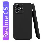 Knotyy Back Cover for Realme C51 (Black, Flexible, Silicon, Pack of: 1)