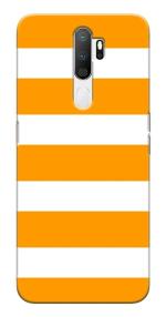 MobiEra Oppo A5 2020 White Orange Design Plastic Hard Case Cover