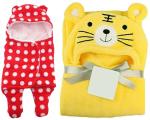 LittleFly Cartoon Single Crib Baby Blanket for AC Room (Polyester, Red, Yellow)