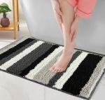 Roseate Luxury Super Soft (50x80 cm) Super Absorbent Microfibre Bath Mat (Black) Pack of 1