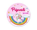 Ashvah Multicolour Engineered Wood Unicorn Customizable Fridge Sticker Magnet-Gift On Happy Birthday For Friend, Name-Priyanshi