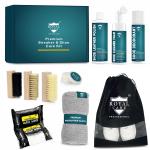 ROYAL CARE PROFESSIONAL PREMIUM SILICONE FOAM CLEANER KIT for Shoe |SFOAM 150 ML + DEO 200 ML + POLISH 200 ML + BRSUH HARD + BRUSH MEDIUM + BRUSH SOFT + MICROFIBER CLOTH + SHINE SPONGE + SHOE WIPE + SHOE BAG BLACK | Works on Leather, Whites, Nubuck