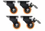 Implemental 2 Inch furniture Caster 4 pcs in One set Caster Wheels for Furniture Sofa, Bed,Top Plate Rotating 360 Degree ,1.5 inches Orange Furniture Pads