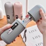 HRUNIQUE Capsule Shape Travel Toothbrush Toothpaste Case Holder Portable Toothbrush