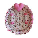 Babysparsh Cotton Baby Bed Sized Bedding Set (Pink and White)