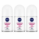 Nivea Deodorant Roll On, Whitening Smooth Skin for Women, 50ml (Pack of 3)