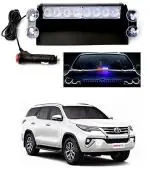 QiisX 8 LED Red Blue Flasher Strobe Light with Flashing Modes, Car Police Emergency Light for Toyota Fortuner