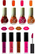 OUR BEAUTY Nail Polish And Lipstick Combo 384 (Pack Of 8)