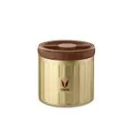 VAYA PRESERVE Gold Round Shape Vacuum Insulated Stainless Steel Lunch Box, 300 ml