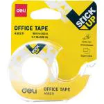 Deli EA30211 Office Tape Dispenser 18 mm*7.62 mm, Transparent Body, Pack of 3