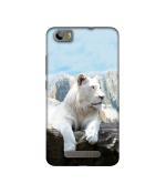 Casotec Snow Lion Design Printed Silicon Soft TPU Back Case Cover for Micromax Canvas Juice 4G Q461