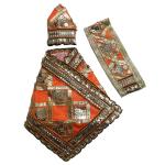 Sk Craft Orange Cotton Sitara Lace Work Sai Baba Dress