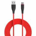 Portronics Silklink 3A Fast Charging USB to Type C Cable for Smartphones, Tablets & Other Type C devices, 480Mbps Data Sync, Unbreakable, Tangle Free, Premium Silicon Cable (Red)